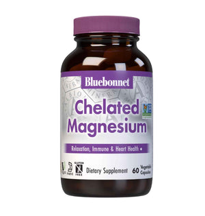 Bluebonnet Nutrition Albion Chelated Magnesium Vegetable Capsule, 200 mg, Stress Relief, Vegan, Non GMO, Gluten Free, Soy Free, Milk Free, Kosher, 120 Vegetable Capsule, 2 Month Supply