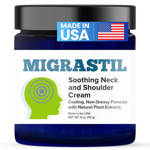 Basic Vigor Migrastil Neck & Shoulder Cream. Cooling Comfort for Migraines, Tech Neck & Tension. (4 oz.) Made in The USA. Basic VigorBuy Supplements Australia