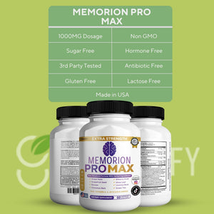 GREENVIFY Memorion Pro Max Extra Strength Brain Support Supplement, 60 Capsules, with DHA, Vitamins, Herbal Blend, 30-Day Supply (1) GREENVIFY buy supplements Au