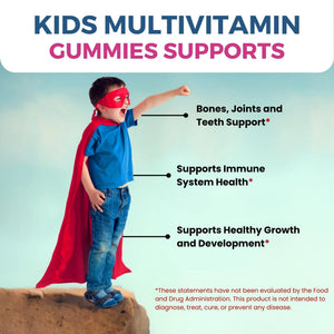 Zaytun Halal Vitamins for Kids Multivitamin Gummies, Naturally Sourced Vitamin A, C, D, E, B6, B12, Biotin - Vegetarian, No Gelatin Zaytun Vitamins