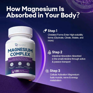 Migcopat Magnesium Complex w/Magnesium Glycinate, Malate, Citrate - 24-in-1 Magnesium Supplement w/Ashwagandha, L-Theanine & NAD+ - Supports Calm, Energy, Muscle & Sleep - Non-GMO, 120 Vegan Caps