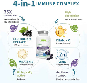 Igennus Methylated Kids Multivitamin Gummy + Advanced Elderberry Immune Gummies, Kids Immune Bundle 4y+, Includes 4-in-1 Comprehensive Complex with Vitamin C, Zinc & D3, Clean Label & Vegetarian
