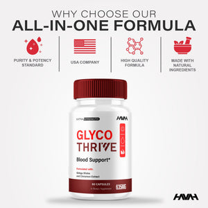 (2 Pack) Glyco Thrive Blood Support GlycoThrive Maximum Strength Capsules, Glyco Thrive Advanced Daily Multivitamin Health and Wellness Supplement, GlycoThrive Health Support Pills (120 Capsules) HavahBuy Supplements Australia