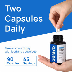 Selerb Magnesium Complex for Women and Men-Glycinate,Malate,Citrate,Oxide Supports Calm, Sleep, Muscle & Energy with D3, B6, Zinc, Slippery Elm & DGL Gentle on Stomach 90 Capsules Selerb buy supplements Au