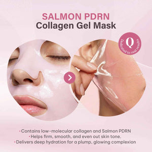 Quasi Salmon PDRN Collagen Mask - Korean Skin care Gel Face Mask for Hydration, Firming & Smoothing Skincare, Collagen Boost & Pore Care - 4 Masks, Non-Irritating, Natural Ingredients