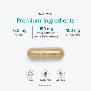 Vitanica, GABA Ease, Calming Support, Vegan, 60 Capsules VitanicaBuy Supplements Australia