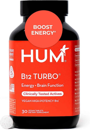 HUM B12 Turbo High Potency Vitamin B12 Daily Energy Support, 30 Count