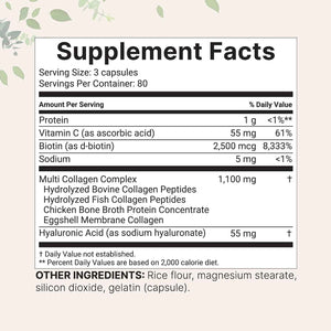 Micro Ingredients 8-in-1 Multi Collagen Capsules & L-Theanine 200mg with Magnesium Glycinate Softgels - Grass-Fed Collagen Peptides - Amino Acid & Mineral Complex Bundle 2 Pack