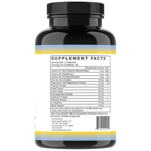 Angry Supplements Stress Less Day-Time Mood Support Pills – Natural Stress Relief with Ashwagandha, Rhodiola, L-Theanine, Magnesium & B Vitamins– Calm Focus & Mental Clarity – 60 Capsules (1-Bottle) Angry SupplementsBuy Supplements Australia