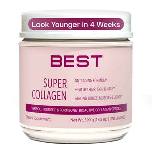 FORTIBONE Collagen - 3 Clinically-Supported Bioactive Collagen Peptides with FORTIBONE, FORTIGEL, VERISOL Unflavored Collagen for Women - Reduce Wrinkles