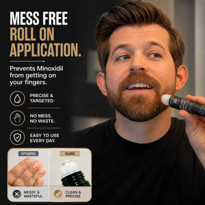 Innerbloom Minoxidil 5% Beard Growth Roll-On, Beard Growth Roller with Rosemary Oil Ultra Portable Mustache Growth