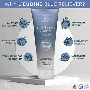 L'EUDINE Blue Reliever Cream – Joint and Muscle Therapy, Body Cream with Cocoa Butter and Menthol L'eudineBuy Supplements Australia