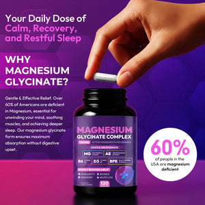 Magnesium Glycinate Complex 1150mg - Gentle on Stomach High Absorption Magnesium Capsules with Citrate, Silica, Ashwagandha & Vitamin B6 for Zzz, Stress Relief, Muscle Support for Adults, Women & Men Cytona buy supplements Au