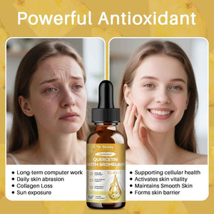 Totaria Liposomal Quercetin with Bromelain Liquid Drops - High Absorption Quercetin 1000mg & Bromelain 500mg Plus Elderberry,Vitamin C,Zinc for Immune & Antioxidant & Heart & Bone Support- 2 Fl Oz