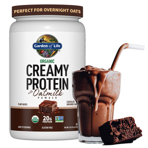 Garden of Life Creamy Organic Vegan Protein Powder + OatMilk, 20g Complete Plant
