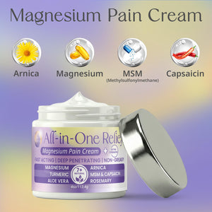 PURPLE CANYON All in One Magnesium Pain Cream – Natural Pain Relief Cream with Arnica, MSM & Capsaicin for Muscle & Joint Support – Fast-Absorbing, Non-Greasy Formula with Aloe Vera & Turmeric PURPLE CANYONBuy Supplements Australia