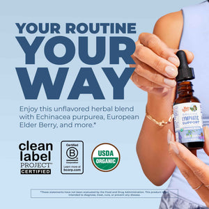 MARYRUTH'S Lymphatic Support Liquid Drops USDA Organic - Herbal Blend with Echinacea & Elderberry - Blue Vervain - Vegan - Alcohol-Free - Non-GMO - 30 Servings