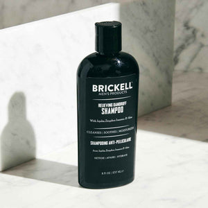 Brickell Men's Relieving Dandruff Shampoo For Men, Soothes and Eliminates Dandruff With Salicylic Acid, Ziziphus Joazeiro, and Aloe, 8oz, Scented