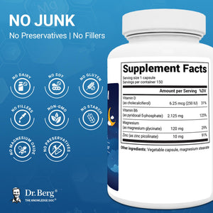 Dr. Berg Magnesium Glycinate 150ct – 4-in-1 Chelated for Muscle, Nerve, Sleep & Stress Support*– w/ D3, B6 & Zinc – 4X Lab-Tested – No Fillers – Formulated in USA, GMP-Certified Dr. Berg Nutritionals buy supplements Au