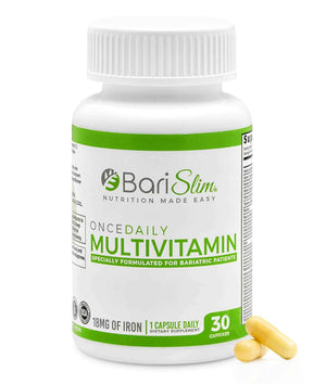 BariSlim Once Daily Bariatric Multivitamin Capsule - 18mg of Iron - Bariatric Vitamin & Supplement for Post Surgery Including Gastric Bypass