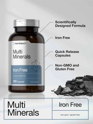 Horbäach Multi Minerals Supplement | 250 Capsules | Iron Free | Daily Mineral Complex for Men and Women | Non-GMO & Gluten Free HorbäachBuy Supplements Australia