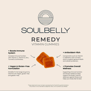 SOULBELLY Super Immunity | Remedy Vitamin Gummies for Immune Support | Vegan | Gluten-Free | Non-GMO | 60 Count SOULBELLY buy supplements Au