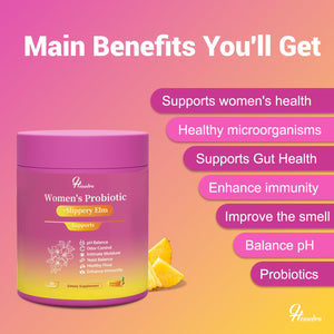 Her Juicy Women's Probiotic Gummies: Supports Women’s Wellness & pH Balance, Clean Vegan, Pineapple Flavor, Prebiotics & Lactobacillus Blend, with Slippery Elm, Gut Health & Immune Defense, 60 Gummies Heawdra buy supplements Au