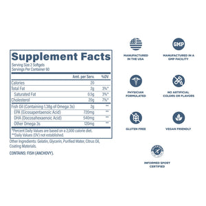 Revive MD Omega 3 Fish Oil Supplements for Men & Women – Softgels with EPA & DHA Fatty Acids for Healthy Skin & Joints, Heart & Brain Support – Vegan-Friendly, Gluten-Free (120 Softgels) ReviveBuy Supplements Australia