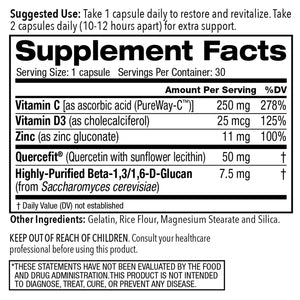 Juvenon AgeRenew Beta Glucan Anti Aging Immunity Support Supplement, Beta Glucan with Zinc Quercetin for Immune Defense Boost Juvenon buy supplements Au