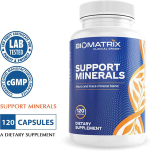 BioMatrix Chelated Mineral Supplement, Iron-Free, Calcium, Magnesium, Zinc - Albion Forms, Vitamin D3, Copper & Iodine, Bone Strength & Immune Aid, Krebs Cycle Energy, Veggie Caps, 30-Day Supply