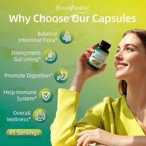 GREENPEOPLE Akkermansia Probiotics 15B CFU for Gut Function, 60CT Probiotics Supplement with Ceylon Cinnamon, Turmeric - Digestive Health & Metabolic Support