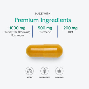 Vitanica CCDG Blend, Immune Support, DIM Supplement 200mg, Turkey Tail Mushroom, Turmeric, Green Tea, Vegan, 90 Capsules Vitanica buy supplements Au
