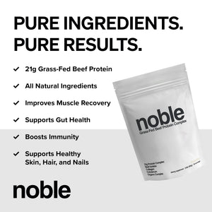 Noble Grass Fed Beef Protein Powder | Beef Protein w/Collagen, Colostrum, Organ Blend | Carnivore, Keto Friendly | Whey, Gluten Free | Muscle, Gut Health, Skin, Joint Support | 30 Servings, Vanilla Noble OriginsBuy Supplements Australia