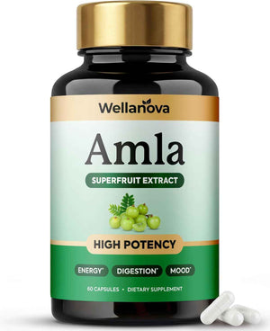 Amla Capsules 1000mg - Amla Superfruit Extract - 60 Capsules - from Indian Gooseberry (Amalaki), Ayurvedic Supplement, Antioxidant, Energy & Digestive Support - 60 Capsules