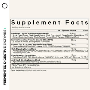 Codeage Fermented Digestive Enzymes Supplement 3-Month Supply - 14 Digestive Enzymes, Probiotics, Prebiotics, Fermented Botanicals, Plant-Based Multi Pancreatic Enzymes - 1 Capsule a Day - 90 Capsules CodeageBuy Supplements Australia