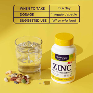 Healthy Origins Zinc Bisglycinate Chelate 50 mg, 120 Veggie Caps