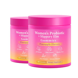 BURMINY Her Juicy Feminine Probiotics Gummies, Premium Feminine Balance Probiotics with Slippery Elm for Women's pH Balance and Freshness - Support Daily Wellness & Comfort 60 Pineapple Gummies