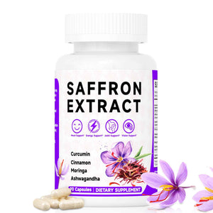 Happy Saffron Supplements, 100mg Saffron Extract, Saffron Blend with Turmeric & Ashwagandha, Supports Mood, Focus, and Energy Boost, 90 Capsules MossllyBuy Supplements Australia