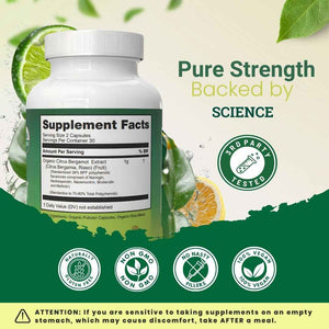 Organic Citrus Bergamot Supplement - Only USDA, Cardiologist Formulated with 200+ Scientific Studies -1000mg - Patented Extract, Heart, Cholesterol