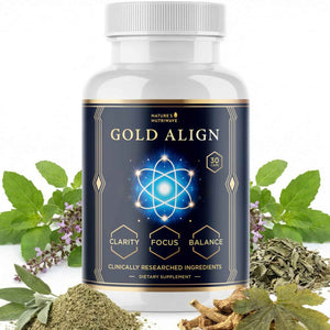 Gold Align - Holy Basil Capsules with Sage, Goldenseal, Monoatomic Gold - Herbal Supplement for Overall Health,100% Natural - Made in USA, Non-GMO, GMP-Certified - 30 Capsules, 1 Month Supply
