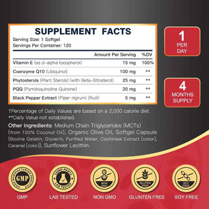 DRFOSTER CoQ10 Ubiquinol 100mg Supplement, Coenzyme Q10 120 Softgels - Maximum Absorption CoQ10, PQQ & MCT, Heart Support, Promotes Energy & Vitality, Antioxidant Support, Non-GMO, Gluten-Free