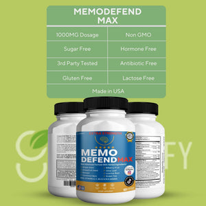 Memo Defend Max Memory Support Supplement, 60 Capsules, with Vitamins A C D E B Complex, DHA, Bacopa, Grapefruit Seed (1) GREENVIFY buy supplements Au