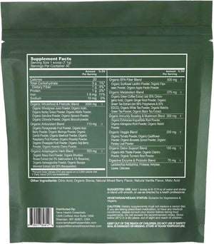 Terra Health Essentials Super Greens - Organic Superfood Greens Powder - Gluten-Free Gut-Friendly Probiotics - 30 Servings