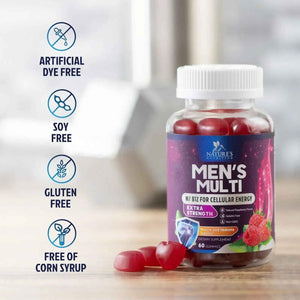 Multivitamin for Men - Complete Daily Mens Multivitamin Gummies with Vitamin D, B Vitamins, Zinc & More - Energy, Memory, Focus & Immune Health Support Nature's Nutrition