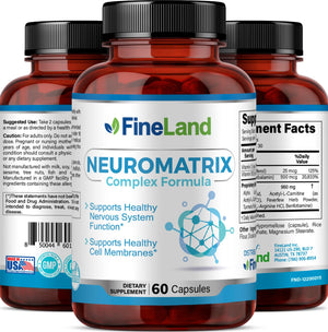 FineLand NEUROMATRIX Complex Formula, Advanced Cognitive and Nerve Support Supplement, High Potency Vitamin B12, Alpha Lipoic Acid and Acetyl-L-Carnitine, 60 Capsules FineLandBuy Supplements Australia