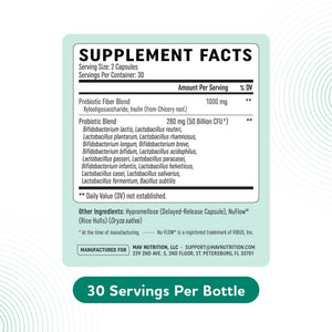 Prebiotics and Probiotics | 50 Billion CFU, 16 Probiotic Strains & Inulin Prebiotic Fiber | Delayed Release Capsules | Gut Health Support | Prebiotics and Probiotics for Women & Men | Non-GMO | 60 Ct MAV NUTRITION buy supplements Au