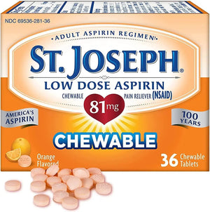 St. Joseph St. Joseph Aspirin Chewable Orange, Orange 36 tabs 81 mg(Pack of 3) St. JosephBuy Supplements Australia