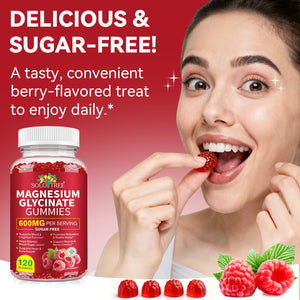 120 Count Magnesium Glycinate Gummies with L-Threonate(600mg Per Serving),High Absorption Sugar Free Magnesium Potassium Supplement for Relaxation, Stress Relief, and Sleep Support for Adults & Kids WOJBALMNBuy Supplements Australia