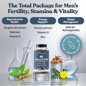 Conception for Him and Vital Liver Bundle - Male Fertility Booster & Prenatal Supplement + 9-in-1 Liver Support Eu Natural buy supplements Au
