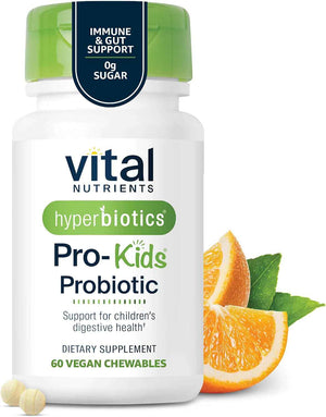 Hyperbiotics Vital Nutrients Family Probiotic Bundle - Pro-15 Prebiotics + Probiotics for Adults (60 Time Release Pearls) & Pro-Kids Chewable Probiotic Tablets (60 Count)